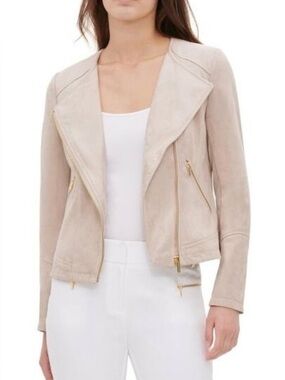 Marc Anthony New York Anthony Mark faux suede jacket moto style  size large